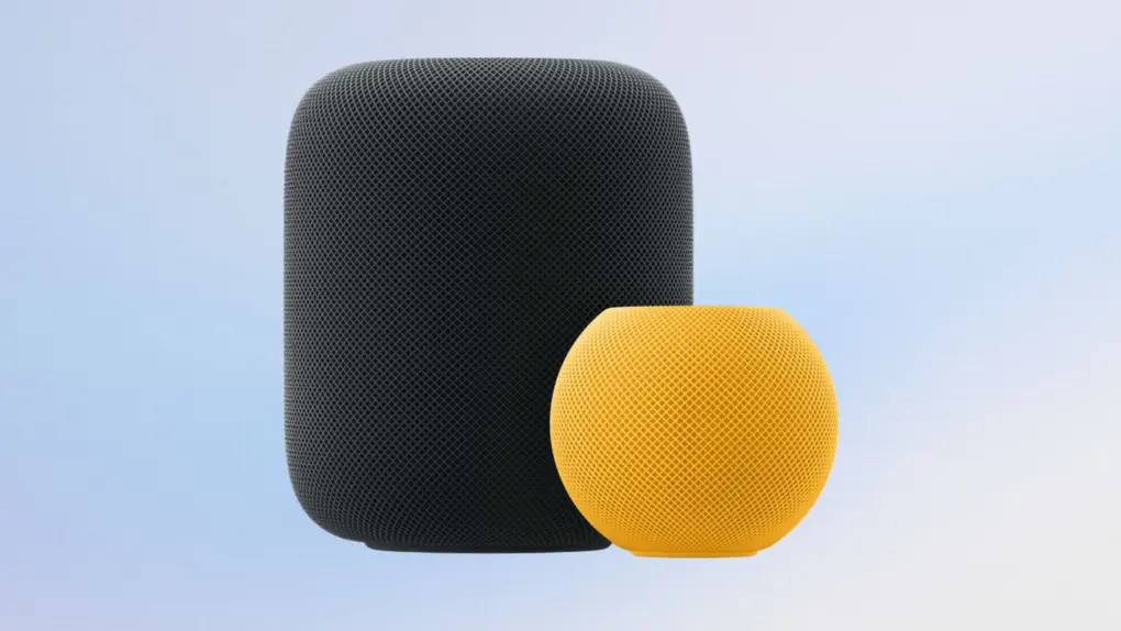 A picture of HomePod and HomePod mini used in a story about HomePod four speaker setup.