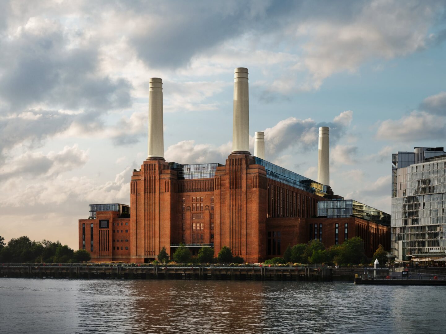 Apple Music Hall exterior Battersea Power Plant London Exterior photo of Apple Music Hall, located in Battersea Power Station in London