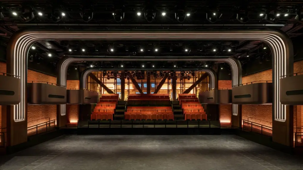 Photo of interior of Apple Music Hall in London's Battersea Power Station