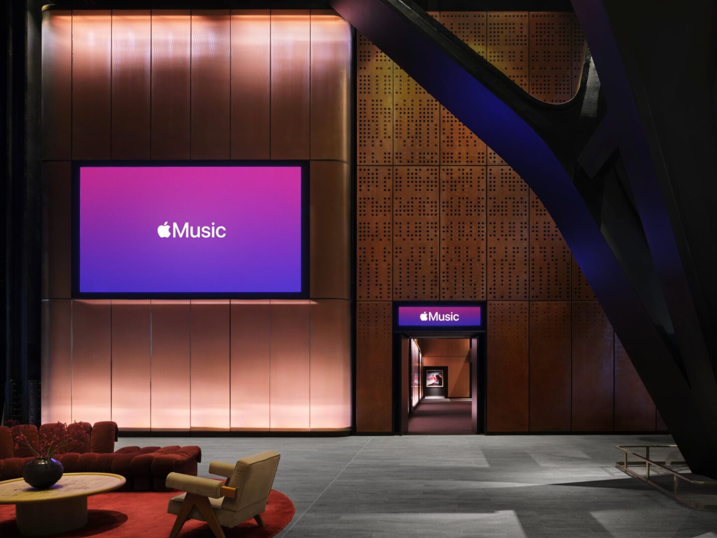 Apple Music Hall interior foyer Photo of Apple Music Hall interior foyer