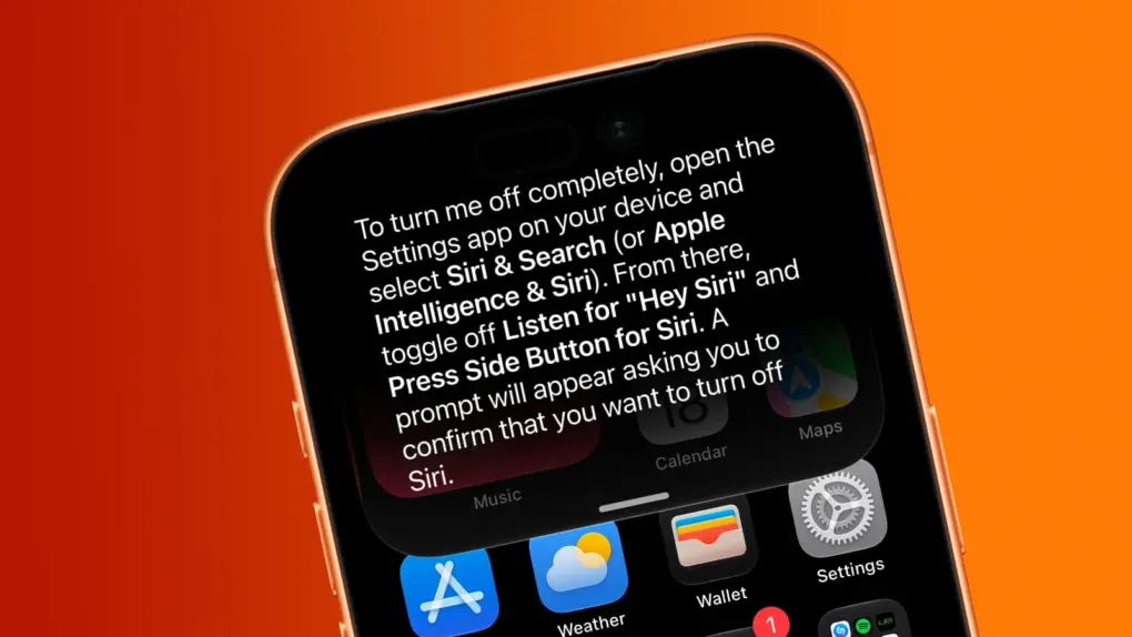 Screenshot of an iPhone showing how to turn off Siri AI
