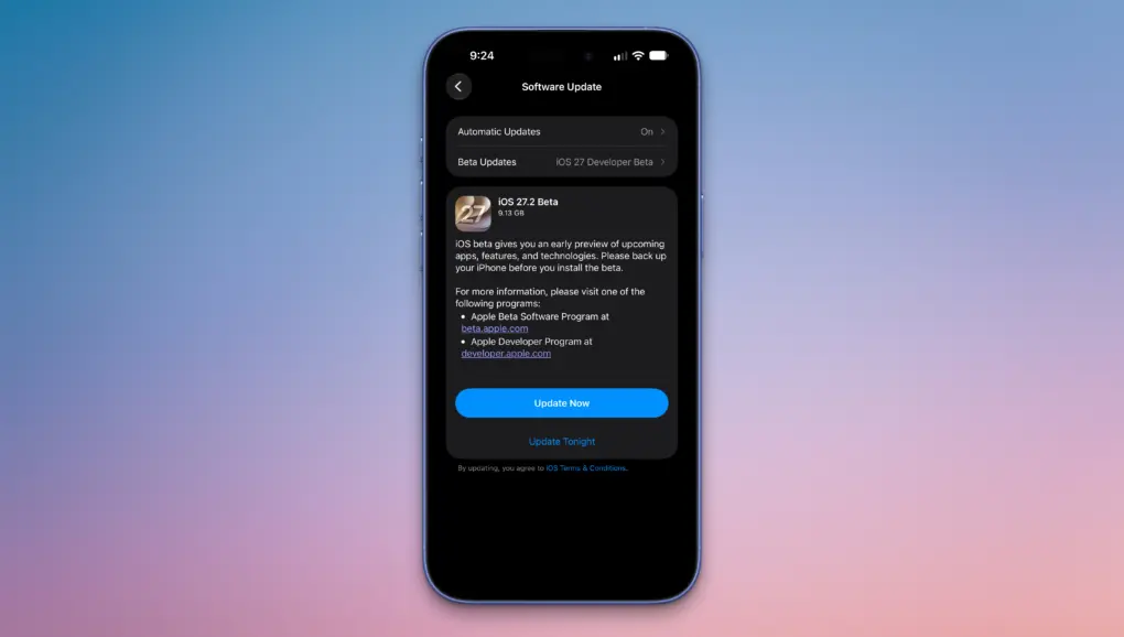 iOS 27.2 beta 1