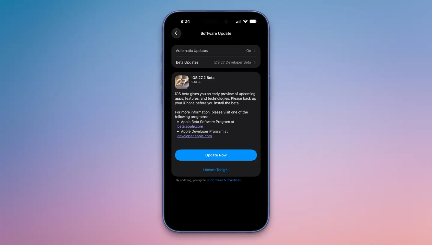 iOS 27.2 beta 1