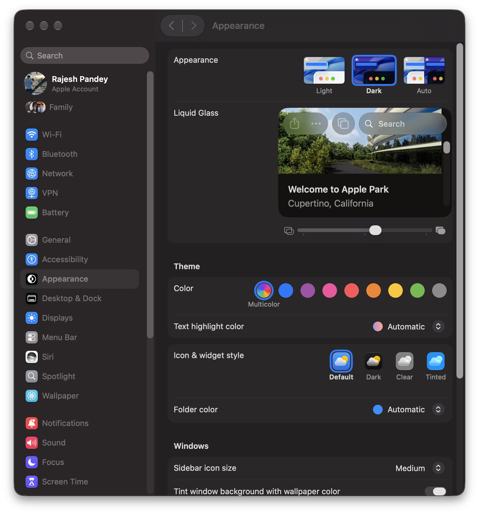 MacOS 27 liquid glass customization macOS 27 allows for Liquid Glass customization.