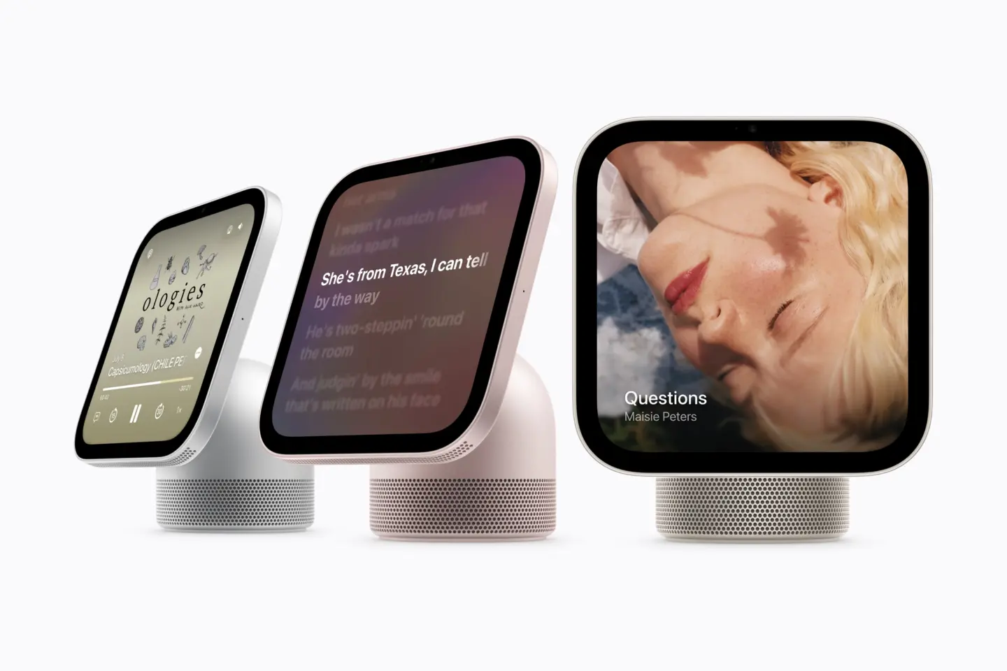 Apple HomeView with Apple Podcasts and Apple Music running.