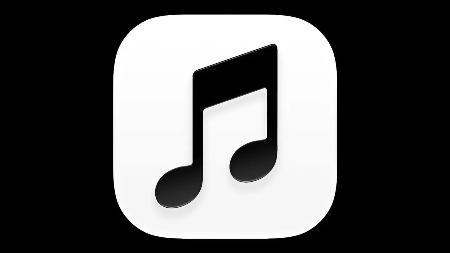 Image showing Apple Music black-and-white app icon in iOS 27.2 beta 4
