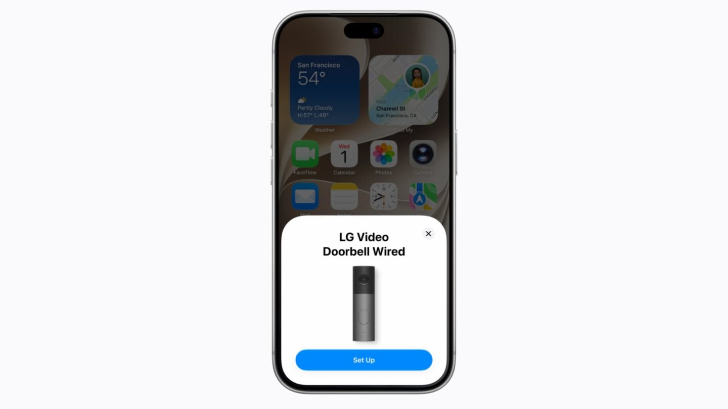 LG Video Doorbell setup screen iPhone screenshot showing LG Video Doorbell setup screen