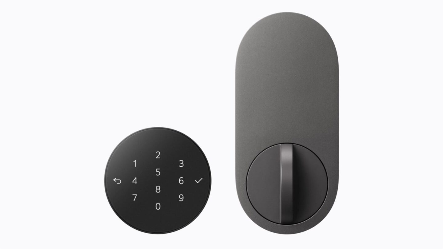 LG smart deadbolt lock in graphite Product shot of LG smart deadbolt lock in graphite