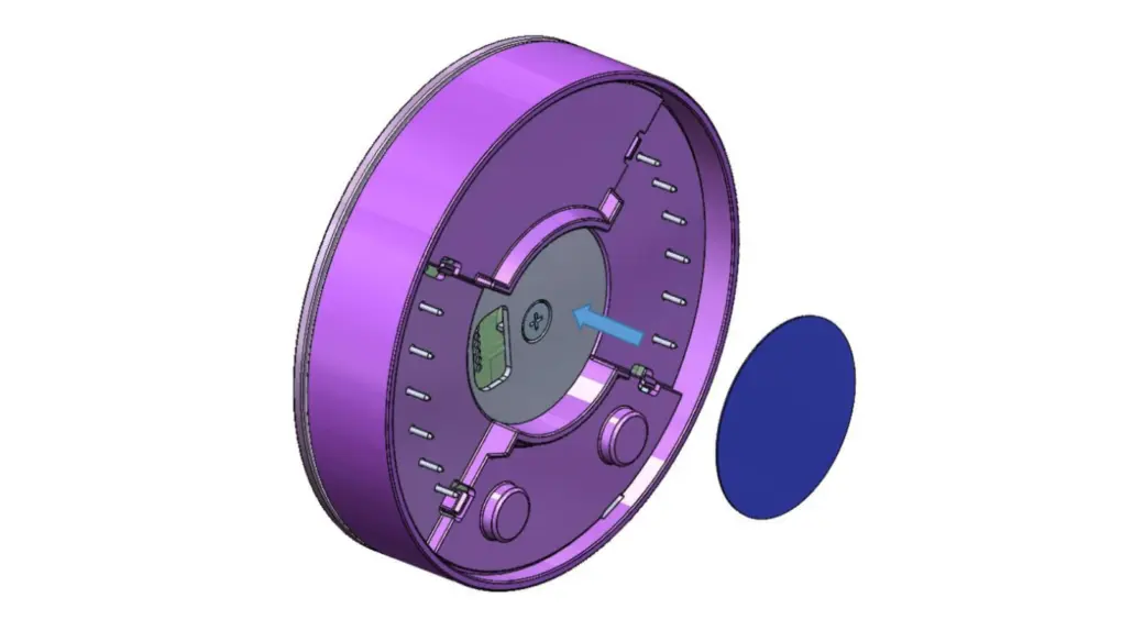 Drawing of an LG Electronics smart thermostat developed in partnership with Apple