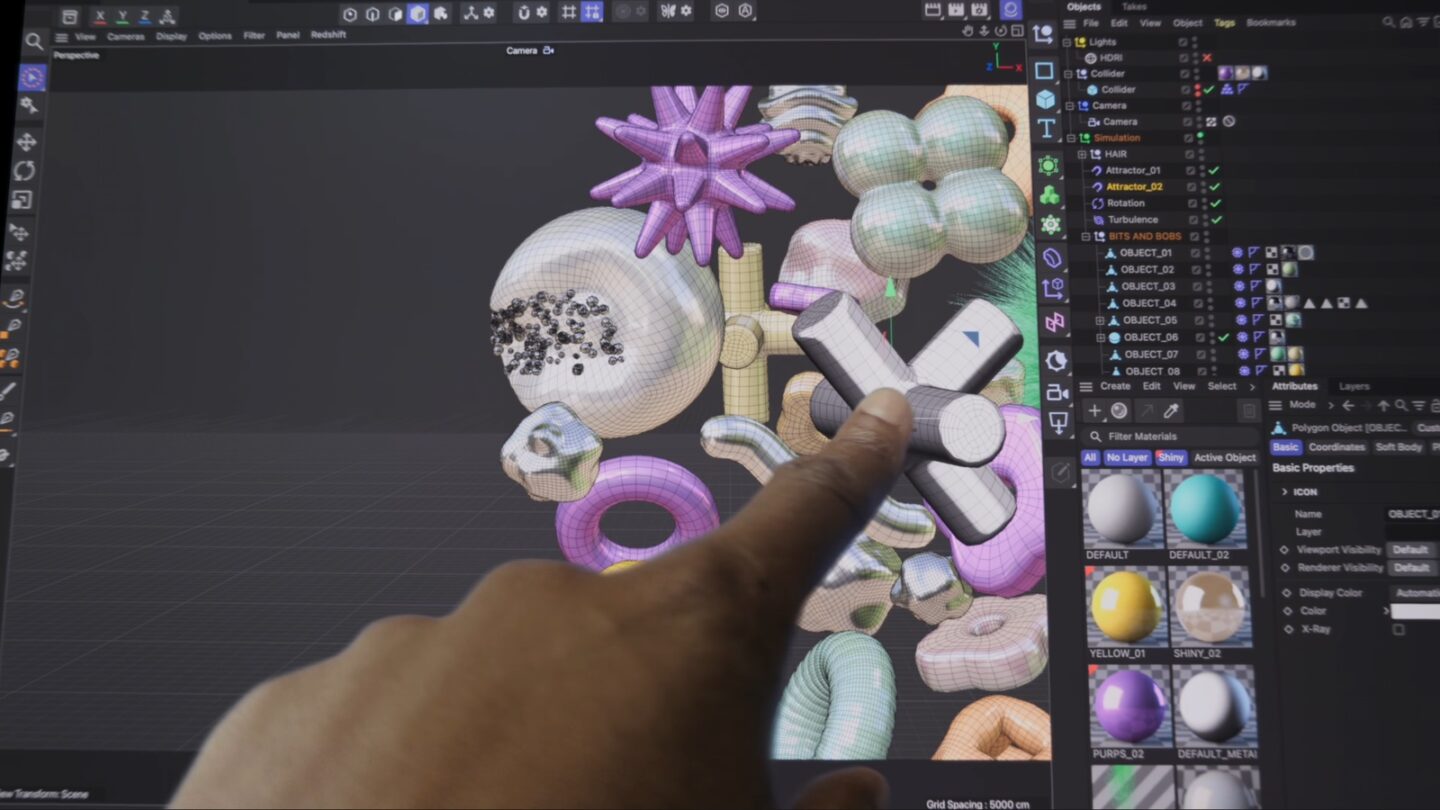 Touchscreen MacBook Pro in use Working with 3D objects on a touchscreen MacBook Pro