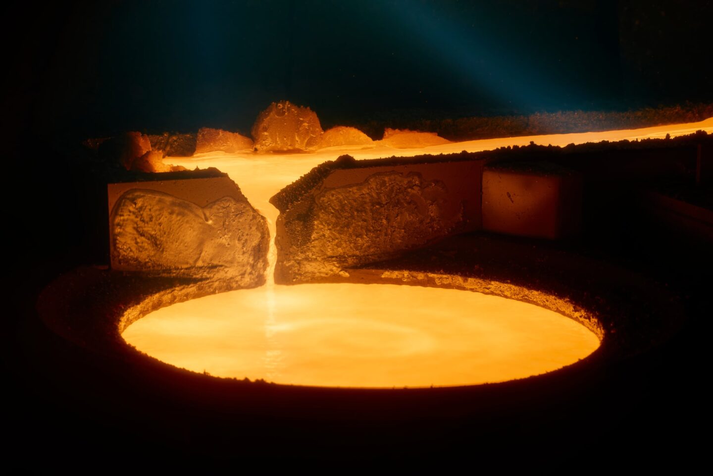 Molten titanium in an Apple supplier factory Photo of molten titanium in an Apple supplier factory