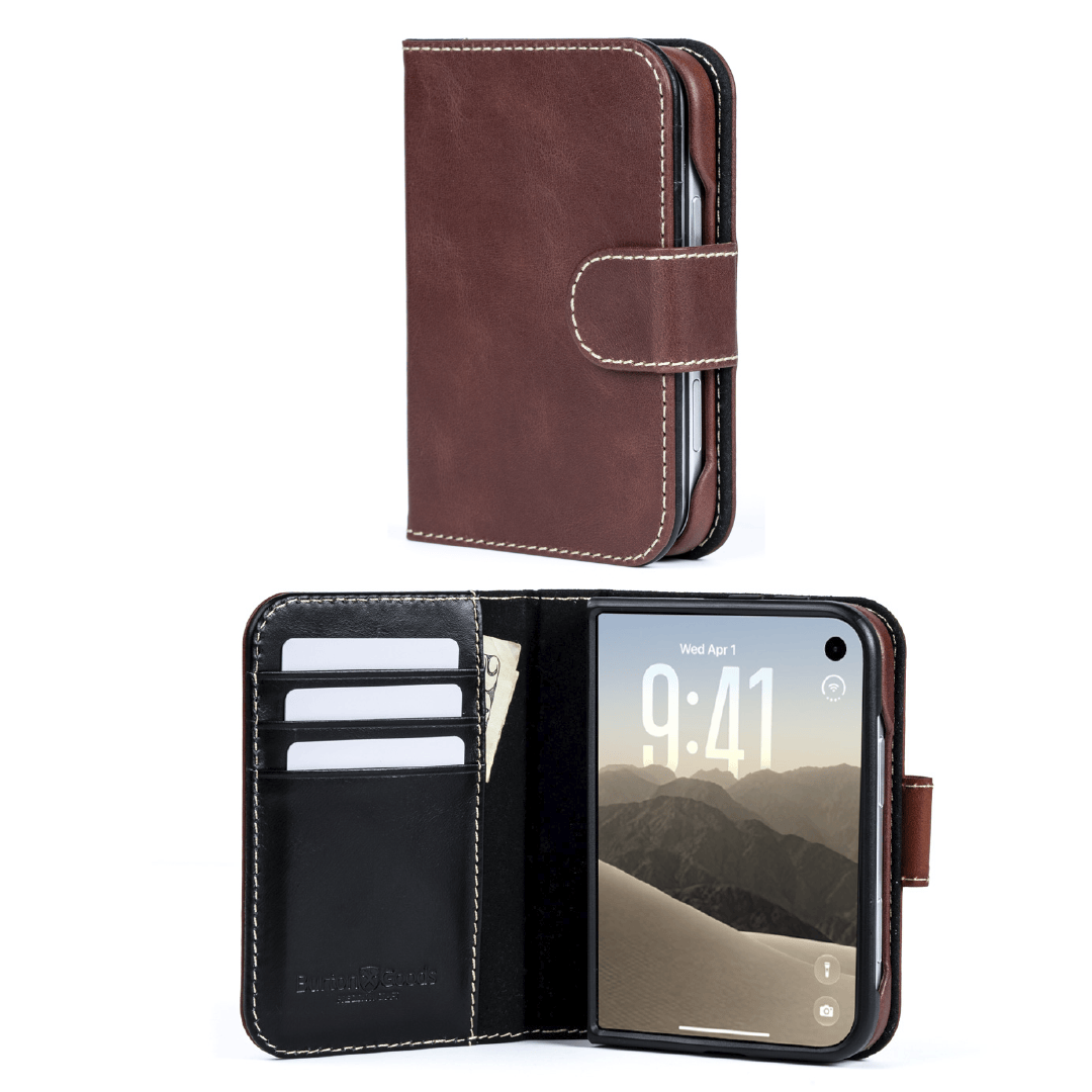 Burton Goods Pocket Book Leather Case For iPhone Duo