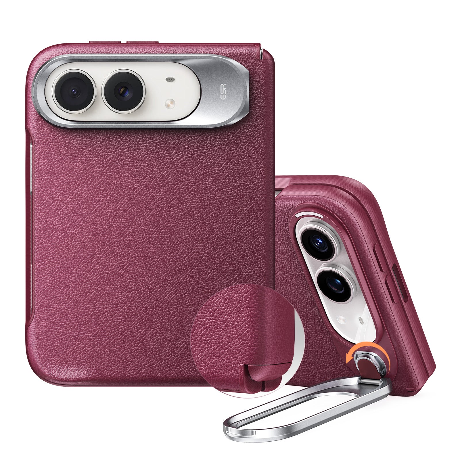 iPhone Duo Atelier Silicone Leather Magnetic Case with Flex Stand