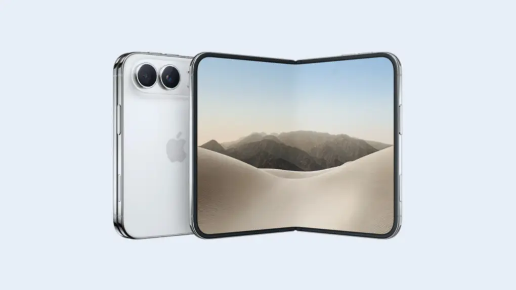 A picture of the iPhone Duo used in a story about the phone's hinge design.