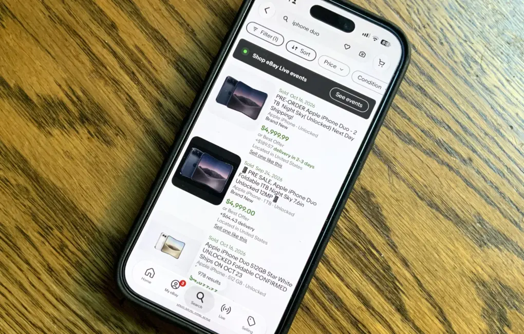 eBay listings for the new iPhone Duo.